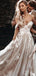 Unique Off Shoulder Floral Lace Wedding Dress A Line Tulle Bridal Gown,WDH189