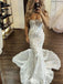 Sexy White Sweetheart Mermaid Long Wedding Dresses With Sweep Trailing ,WDH173