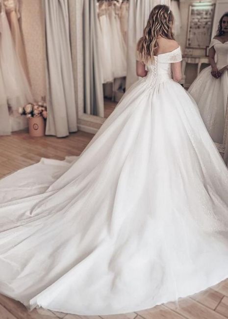 Elegant Off Shoulder Beads With Trailing Popular Bridal Long Wedding Dresses, WDH085