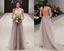 Cap Sleeves Open Back Sexy Tulle Affordable Long Prom Dresses, WG1006 - Wish Gown