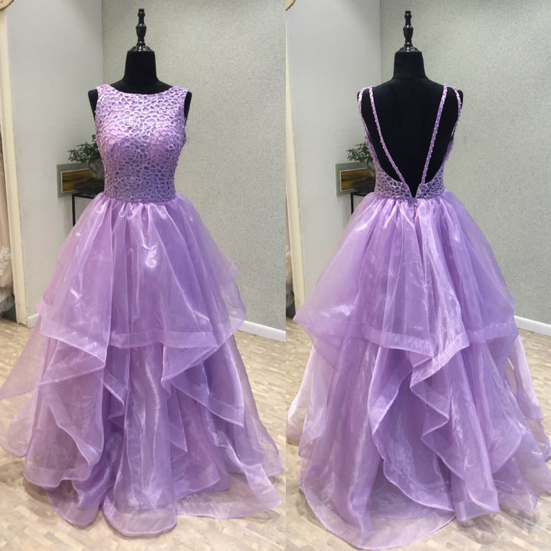 Elegant Open Back Popular Cheap Long Evening Prom Dresses, WG1013 - Wish Gown