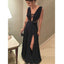 Black Sexy Side Split Online Simple Cheap Long Prom Dresses, WG1036