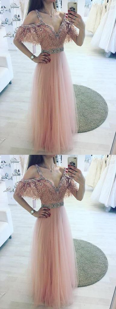 Unique Formal Pretty Tulle Formal Long Prom Dresses, WG1040
