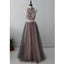 2 Pieces Popular Charming Beaded Tulle Inexpensive Long Prom Dresses, WG1044 - Wish Gown