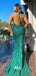 Sparkly Sequins Halter Open Back Mermaid Slits Evening Gowns Prom Dresses , WGP147