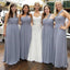 Cheap Simple Formal Chiffon One Shoulder Floor-Length A Line Maxi Bridesmaid Dresses, WG136 - Wish Gown