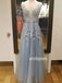 Elegant Applique A-line Tulle Long Prom Dresses PG1184