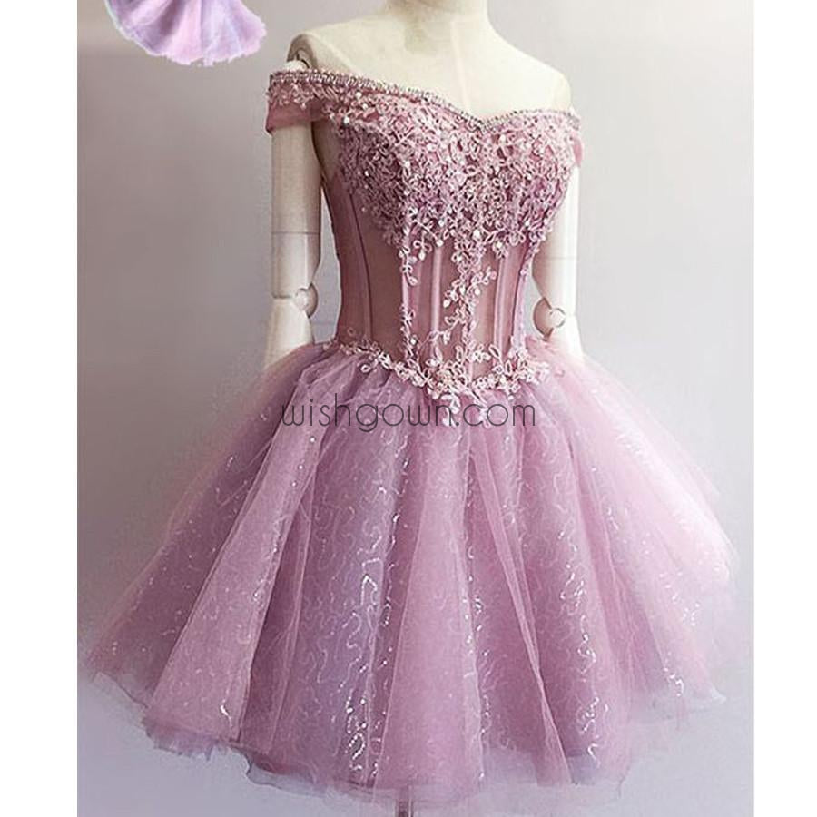 Off shoulder see through charming unique style homecoming dresses, BD00150