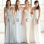 Mismatched Cheap Simple Formal Chiffon Floor-Length A Line Maxi Bridesmaid Dresses, WG169