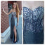 Shinning Affordable Sweet Heart Side Split Sequin Evening Long Prom Dresses, WG218