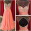 Open Back Beautiful Cap Sleeve Peach Sparkle Inexpensive Evening Long Prom Dresses, WG219