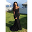 Black Sexy Mermaid Long Sleeves Lace Elegant Long Prom Dress, WG562