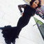 Black Mermaid Lace Long Sleeve Sexy Affordable Long Evening Party Prom Dress, WG269 - Wish Gown