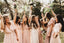 Charming Short Sleeves V Neck Cheap Long Wedding Party Bridesmaid Dresses, WG440 - Wish Gown