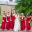 Red Chiffon Sweetheart Formal Pleating Cheap Wedding Bridesmaid Dresses, WG324