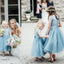 Blue Lace Top Tulle Flower Girl Dresses, Popular Cheap Junior Bridesmaid Dresses, FG045 - Wish Gown