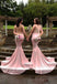 Jersey Halter Long Charming Sexy Open Back Mermaid Wedding Bridesmaid Dresses, WG384