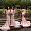 Jersey Halter Long Charming Sexy Open Back Mermaid Wedding Bridesmaid Dresses, WG384