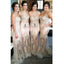 Mismatched Lace Applique Mermaid Sexy Long Bridesmaid Dresses, WG408