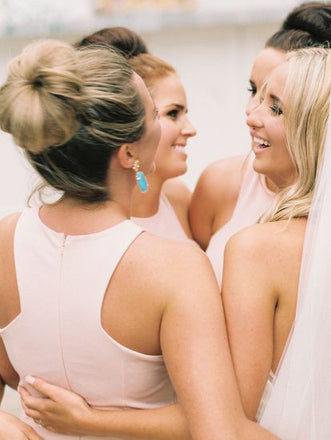 Blush Pink Mermaid Cheap Simple Elegant Wedding Party Long Bridesmaid Dresses, WG430 - Wish Gown