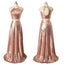 Popular Rose Gold Sequin Mismatched Long Cheap Wedding Bridesmaid Dresses, WG451