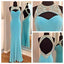 Blue Open Back Junior Young Pretty Cheap Long Prom Dress, WG536 - Wish Gown