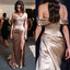 Elegant Simple Off Shoulder Side Slit Sexy Long Prom Dresses, WG589