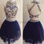 Popular navy two pieces gorgeous mini freshman lovely homecoming prom gown dress,BD0058