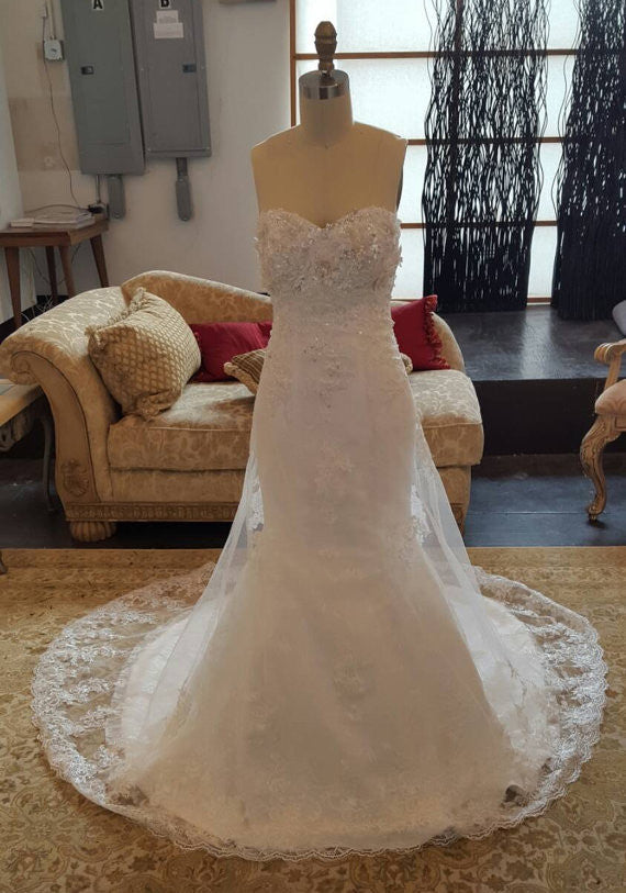 Gorgeous Sweet Heart Beaded Lace On Sale Long Wedding Dresses, WG638 - Wish Gown