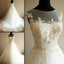 Charming Illusion Long A-line Lace Up Tulle Rhinestone Wedding Party Dresses, WD0063 - Wish Gown