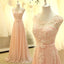 Elegant Peach Applique Chiffon Popular Long Prom Dresses, WG701