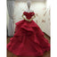 Red Off Shoulder Gorgeous Applique Stunning Long Prom Dresses Ball Gown, WG716
