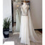 Affordable White Beaded Top V Neck Evening Long Prom Dresses, WG724