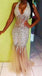 Sexy Sparkle Popular Open Back Heavy Beaded Halter Mermaid Long Prom Dresses, WG795