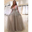 Charming Long Sleeves Elegant V Neck Inexpensive Long Prom Dresses, WG797 - Wish Gown