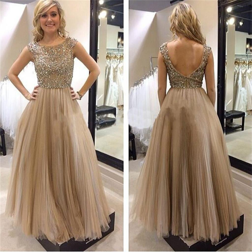 Tulle Open Back Fashion Charming Newest Evening Cheap Long Prom Dress gown, PD0135