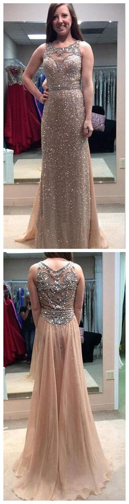 Long Sparkle Glittery Beading Sequin Cheap Custom Make Charming Evening Prom Dresses, PD0069