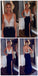 Shinning Deep V-Neck Open Back Side Slit Fashion Popular Party Newest Prom Dresses, PD0088