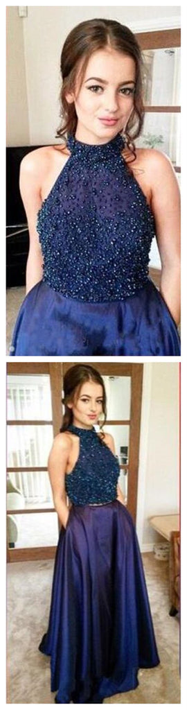 Long Sparkle Cheap Custom Make Royal Blue Discount Sleeveless Evening Prom Dresses, PD0094