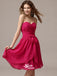 Sweetheart Rose Red Strapless Chiffon A-line Short Homecoming Dress,BD0004
