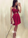Red Lace Simple Freshman For Teens Casual Homecoming Prom Dress,BD00103