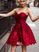 Dark Red Strapless Sweetheart Short Cocktail Evening Party Homecoming Prom Dresses, BD00183