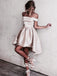 Sexy Champagne Off Shoulder A-line Prom Dresses Short Homecoming Dresses, BD0064