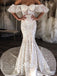Unique Off the Shoulder Sweetheart Mermaid Applique Long Wedding Dresses, BW152