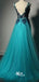Tulle V-Back Floor-length Black Apllique A Line Formal Inexpensive Evening Long Prom Dress, PD0202