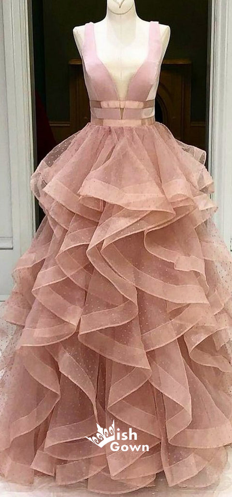 Popular A-line Affordable Pink Long Prom Dresses, PG1151