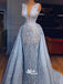 Unique Applique Lace Blue Long Prom Dresses, PG1168