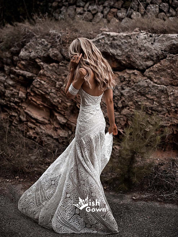 Mermaid Lace Sweetheart Elegant Bridal Long Wedding Dresses, STZ310