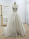 Romantic Tulle Appliqued A-line Wedding Dresses With Chapel Train, WGB019