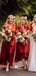 Soft Satin V-neck Short Sleeves Lace-Up High-Low Maxi Bridesmaid Dresses, WGM092